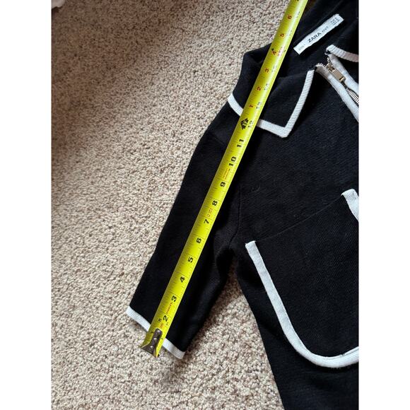 Zara Knit Two Piece Set Preppy Black and White Quiet Luxury Old Money Classic - Picture 5 of 8